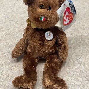 Ty Beanie Baby Champion Italy 2002 FIFA World Cup Bear With Orig License Tag U.S